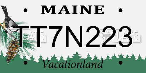 TT7N223 Maine License Plate