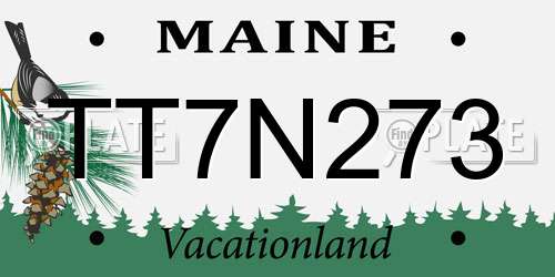 TT7N273 Maine License Plate