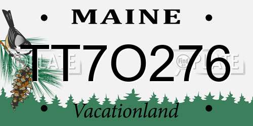 TT7O276 Maine License Plate