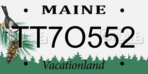 TT7O552 Maine License Plate