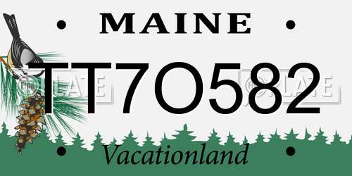 TT7O582 Maine License Plate