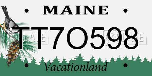TT7O598 Maine License Plate
