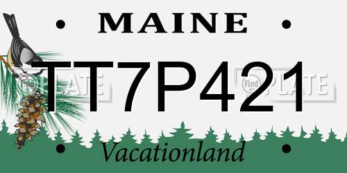 TT7P421 Maine License Plate