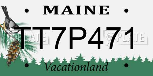 TT7P471 Maine License Plate