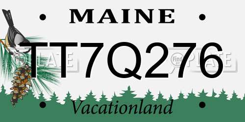 TT7Q276 Maine License Plate