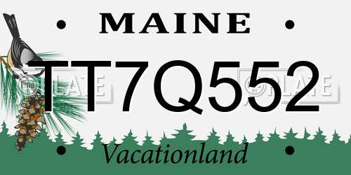 TT7Q552 Maine License Plate