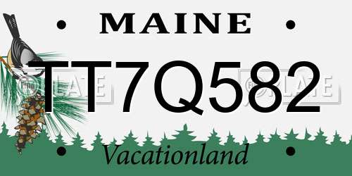 TT7Q582 Maine License Plate