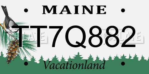 TT7Q882 Maine License Plate
