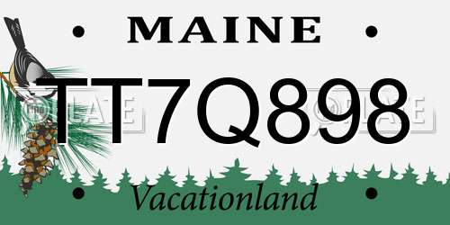 TT7Q898 Maine License Plate