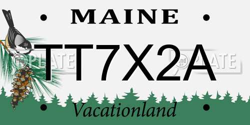 TT7X2A Maine License Plate