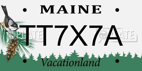 TT7X7A Maine License Plate