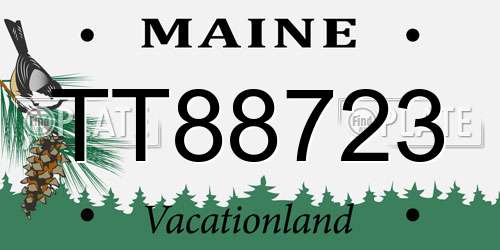 TT88723 Maine License Plate