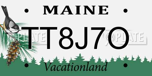 TT8J7O Maine License Plate