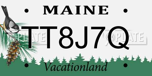TT8J7Q Maine License Plate