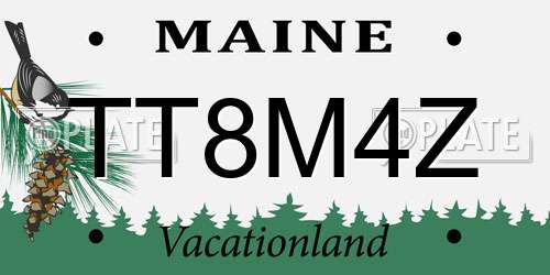 TT8M4Z Maine License Plate