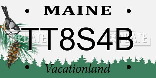 TT8S4B Maine License Plate