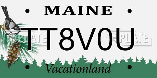 TT8V0U Maine License Plate