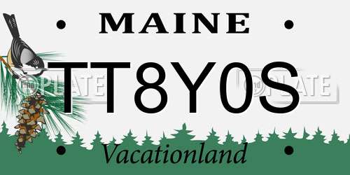 TT8Y0S Maine License Plate