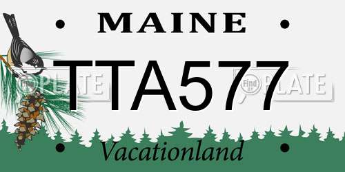 TTA577 Maine License Plate