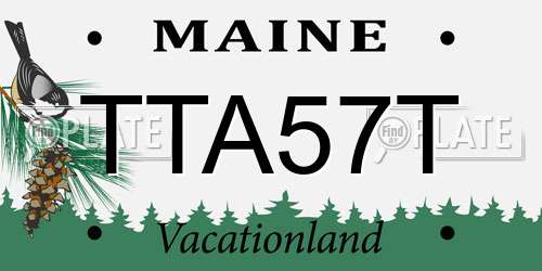 TTA57T Maine License Plate