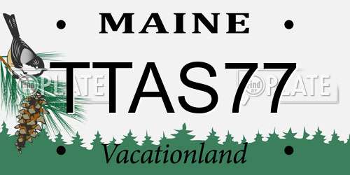 TTAS77 Maine License Plate