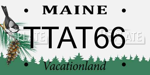 TTAT66 Maine License Plate