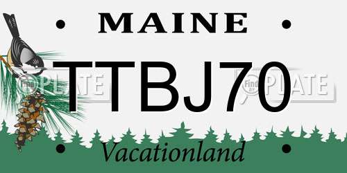 TTBJ70 Maine License Plate