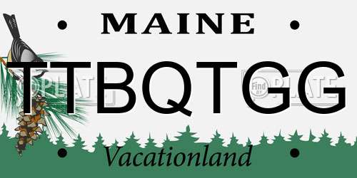 TTBQTGG Maine License Plate