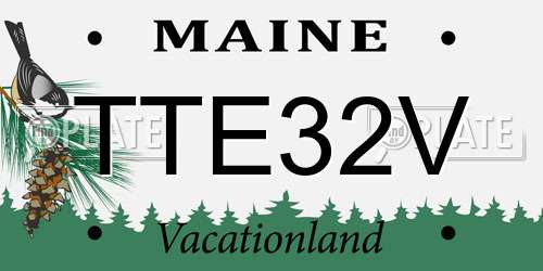 TTE32V Maine License Plate