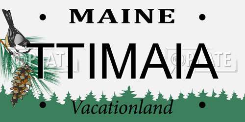 TTIMAIA Maine License Plate