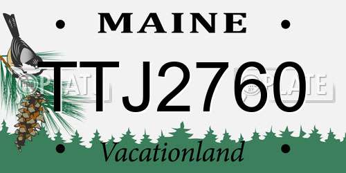 TTJ2760 Maine License Plate