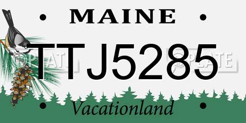 TTJ5285 Maine License Plate