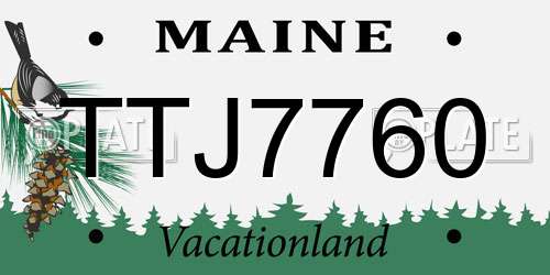 TTJ7760 Maine License Plate