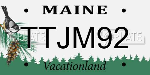 TTJM92 Maine License Plate
