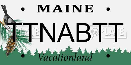 TTNABTT Maine License Plate