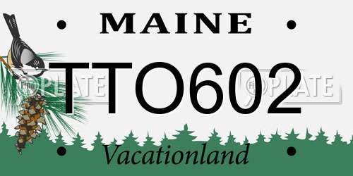 TTO602 Maine License Plate