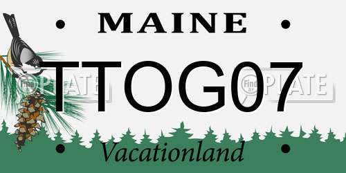 TTOG07 Maine License Plate