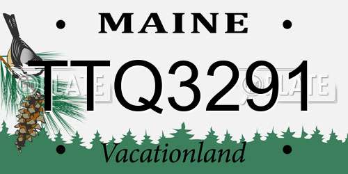 TTQ3291 Maine License Plate