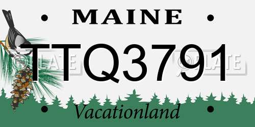 TTQ3791 Maine License Plate