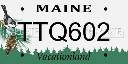 TTQ602 Maine License Plate