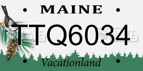 TTQ6034 Maine License Plate