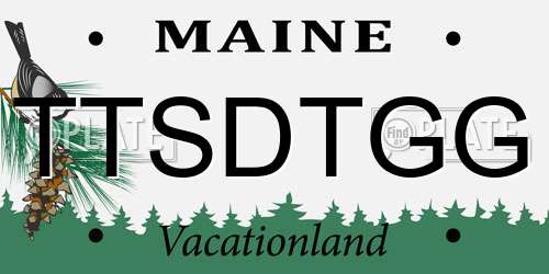 TTSDTGG Maine License Plate