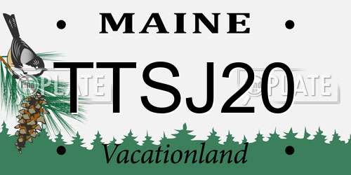 TTSJ20 Maine License Plate