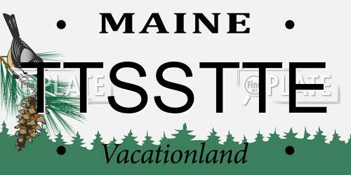 TTSSTTE Maine License Plate