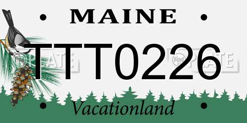 TTT0226 Maine License Plate