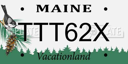 TTT62X Maine License Plate