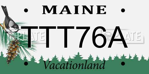 TTT76A Maine License Plate