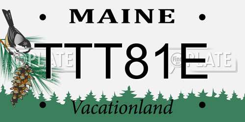 TTT81E Maine License Plate
