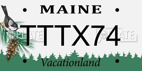 TTTX74 Maine License Plate