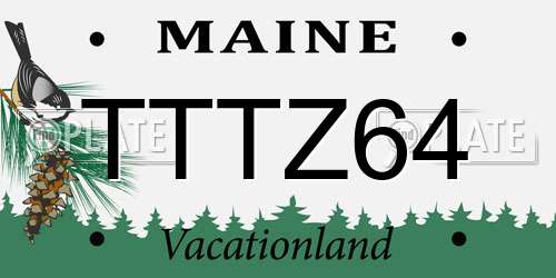 TTTZ64 Maine License Plate